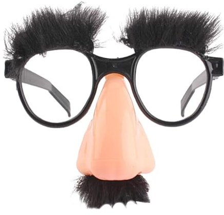 YANGWEN Gafas de Disfraz, Nariz Divertida Y Juego De Gafas,Gafas Decorativas para Dsfraces,para Disfraz, Fiesta, Payaso, Novedosas, para Halloween, Fiesta de Cumpleaños