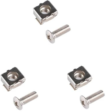 SOLUSTRE 3pièces Écrous Cage à Trou Carré Et Vis Avec Rondelles Pour Armoire Et Rack Serveur Inoxydable