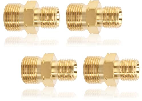 Lot de 4 raccords de tuyau de gaz - Raccord rapide - Raccord rapide - 1/4 droit vers 3/8 gauche AG - En laiton - Pour climatisation, installations solaires