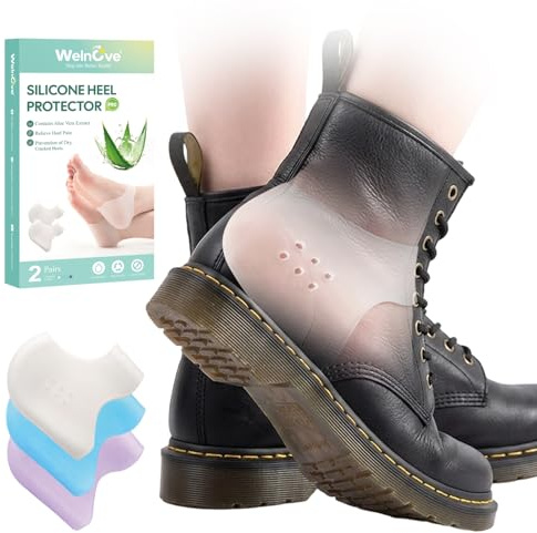 4Pcs Heel Protectors - Welnove Plantar Fasciitis Heel Pain Relief, Clear,L