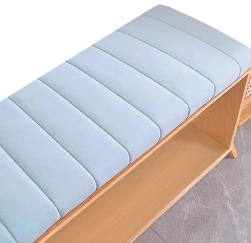 Outdoor Bench Cushion 120x50cm/47x20in - Soft Seat Pad for Garden Kitchen & Dining Benches - Comfortable Upholstered Bankauflage in Light Blue