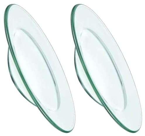 NUOBESTY Piattino in Vetro Trasparente 12 Cm per Scaldacera e Oli Essenziali, Set 2 Pezzi per Lampade Aromaterapia, Piastra Riscaldante per Cera Fusa, Accessorio per Diffusione di Profumi