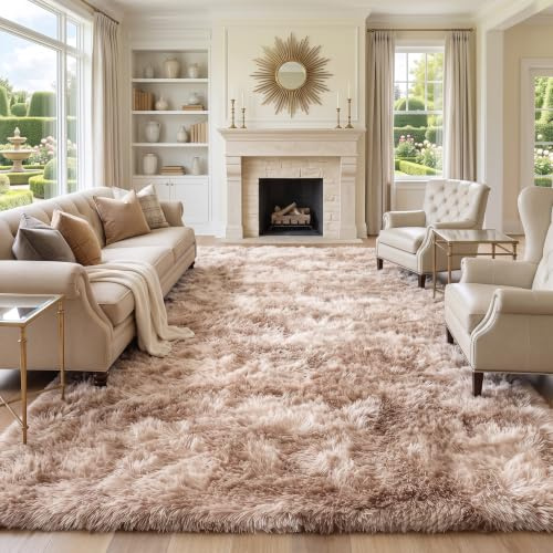 Homaxy Alfombra de pelo largo para salón, antideslizante, parte inferior suave, mullida, extragrande, lavable, alfombra moderna para pasillo, habitación infantil, dormitorio, 240 x 340 cm, color