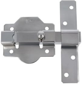 Amig - Cerrojo de Sobreponer para Puertas de Entrada o Traseras Mod. 1P - 105 x 165 mm - Acero - Plateado - Pasador de Alta Seguridad - Pestillo sin Llaves y Gran Resistencia