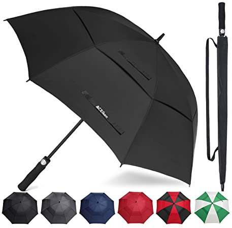 ACEIken Golf Umbrella Windproof Large 68 Inch, Double Canopy Vented, Automatic Open, Extra Large Oversized,Sun Protection Ultra Rain & Wind Resistant Stick Umbrellas