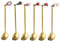 6 Stück Weihnachtslöffel Set, Geschirr Weihnachten Weihnachtsgeschirr Set Kaffeelöffel Edelstahl Kaffee Weihnachten Löffel,Kleine Zuhause Löffel, Dessertlöffel (Golden)