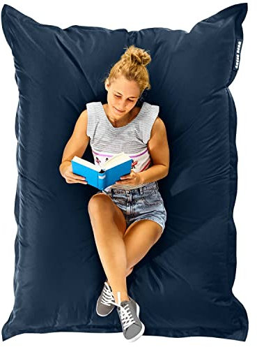 Green Bean Sitzsack 120x160cm 270 Liter Kinder & Erwachsene Bean Bag EPS Perlen Füllung Riesensitzsack Groß Draußen Outdoor Liegekissen Waschbar Wetterfest Lounge Sitzkissen Bodenkissen Dunkelblau