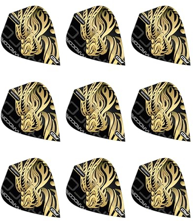 RED DRAGON Jonny Clayton Hardcore Gold Dragon Kite Darts Flights – 3 Sets pro Packung (insgesamt 9 Dart Flights)