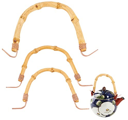 PH PandaHall Sostituzione della Maniglia della Teiera di Dimensioni 3, bambù A Forma di U Manico in Ceramica Teiere Manico Regolabile Dobin Maniglia per Vaso di Ceramica Teiere di Ceramica