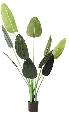 Valyria Home | Planta Artificial Ave del Paraíso 160 cm – Strelitzia Realista Grande para Decoración de Hogar y Oficina – Palmera Tropical de Plástico – Árbol Artificial Decorativo