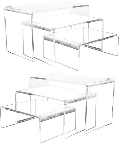 6 elevadores acrílicos para exhibición, soporte transparente para tartas, estante para decoración de mesa de postre de dulces (COOdipstand-1)