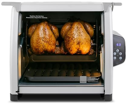 Ronco 6000 Platinum Series Rotisserie Oven, Digital Display, 12-Pound Capacity, Auto Shutoff, Includes Rotisserie Spit, Multi-Purpose Basket, 3 Cooking Functions: Rotisserie, Sear and No Heat Rotation