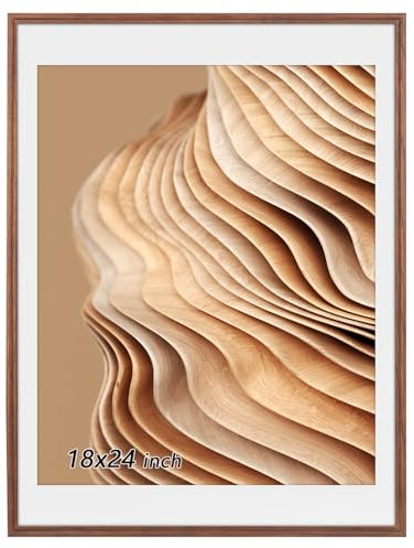 HOHIYO 18X24 Zoll Foto Bilderrahmen, Eiche Holz Poster Frame Wand Eiche Holz Bilderrahmen Wand 45,7 x 61 cm Acryl mit Acrylglas mit sicheren Acrylglas-front Wandmontage (Walnuss, 18 × 24)