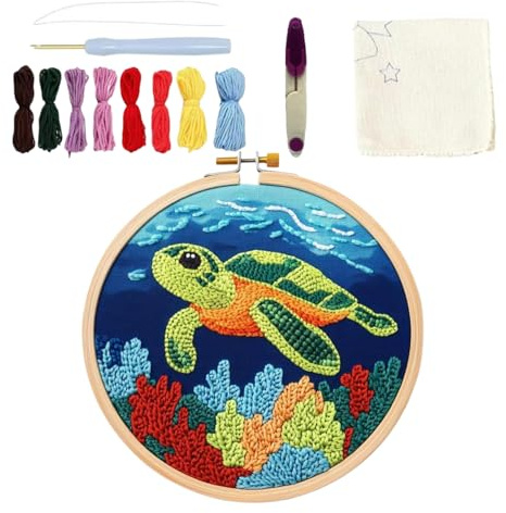 Needle Kit, Punch Embroidery Kit, Motif Punch Embroidery Kit | Arts and Crafts Set, Beginner Creating Supplies, Decorations