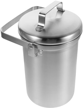 DECORNIJIA Compostador de Cocina de Acero Inoxidable 3l con Tapa Hermética, Cubo de Compost de Encimera para Residuos Orgánicos, Contenedor Compacto para Basura de Cocina y Reciclaje