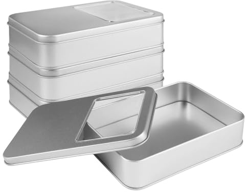 4 Piezas Caja Metalica PequeñA, 16x11x3,5cm Caja De Almacenamiento De Metal