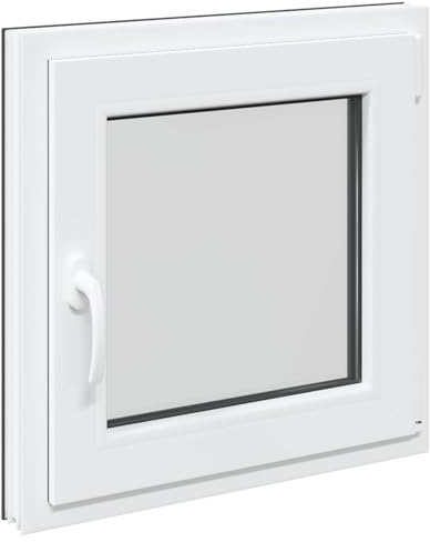 Ventana de sótano Manual RISOR Antracita 60x60 cm PVC y Vidrio, Diseño de Ventana Moderna para sótanos, Vidrio PVC Duradero, eficiente energéticamente, Aislamiento térmico, insonorizada