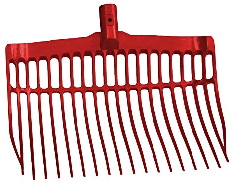 Fourche à fumier en plastique (rouge).