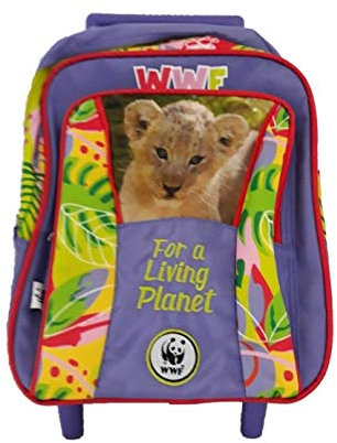 Mini-Trolley WWF Jungle Kindergartenrucksack für Mädchen, inkl. kostenlosem Schlüsselanhänger+Glitzerstift + Gratis Lesezeichen