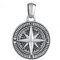 Kuzzoi Silber Kompass Anhänger (25 mm) für Ketten, massivem 925er Sterling Silber für Halsketten, Accessoire Windrose massiv und exklusiv (schwarz, Oxidiertes Silber) für Männer