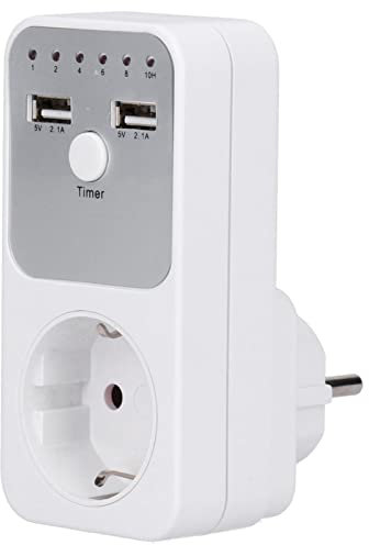 180~260V 13A USB, Prise de minuterie Compte à rebours numérique Intelligente Minuterie Sortie programmable 180~260 V pour Chargeur téléphone d'ordinateur 24 Heures mécanique enfichable Mise Terre c