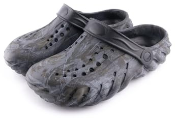 R-ISLAND Zuecos Hombre Verano,Chanclas de Hombre,EVA de Alta Elasticidad,Respirable,Impermeable,cómodo,Ligero, Playa,Casa Exterior o Interior..etc (Negro, 43)