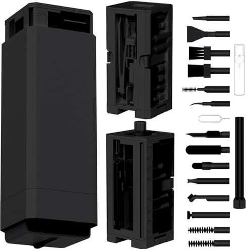 VICHYIE 32 in 1 Tastatur Reinigungsset mit Bürste, Handy Reinigungsset, Kopfhörer Reinigung für AirPods, Multifunktionales Reinigungs Zubehör für iPhone, Tablet, Laptop, PC-Monitor, Kamera (Schwarz)