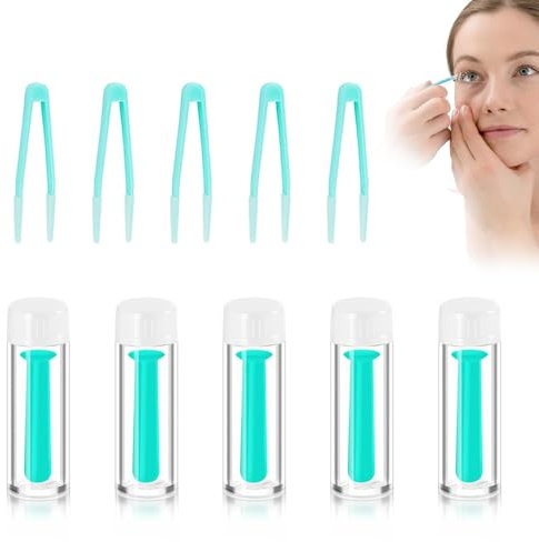 Yuqilin Applicatore Lenti a Contatto,10 Pezzi Applicatore in Silicone Strumento Togli Lenti Ventose Pinzette in Silicone Togli Lenti,Accessorio Indispensabile per Una Routine Senza Problemi(Verde)