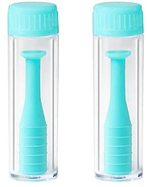 UIDHONGMINOP 2 Pcs Silicone Contact Lens Inserter Contact Lenes Suction Holder Contact Lens Remover Tool with Storage Case for Family Travel
