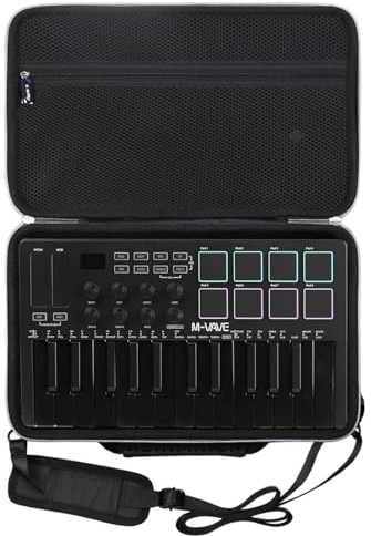 worfty Case for M-VAVE 25 Key USB MIDI Keyboard Controller - Travel Protective Carrying Storage Bag (Black)