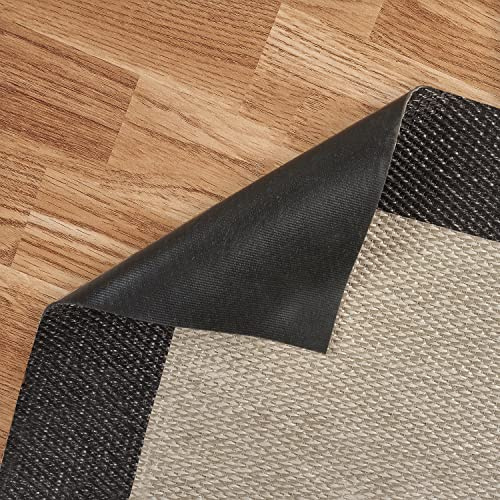 STORESBASIC Alfombra Vinilica Antideslizante, Lavable y Resistente a Manchas, Tejido Trenzado y Sin Pelo, Alfombra de Vinilo Interiores y Exteriores, Piedra Oscuro 60x90