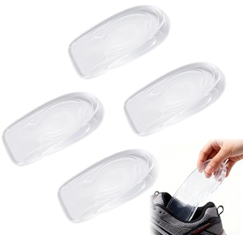 ACKKOR 2 par silikon hälkuddar för skor, gel-hälhöjder, transparenta skoinlägg, 1cm höjdökning, för män och kvinnor