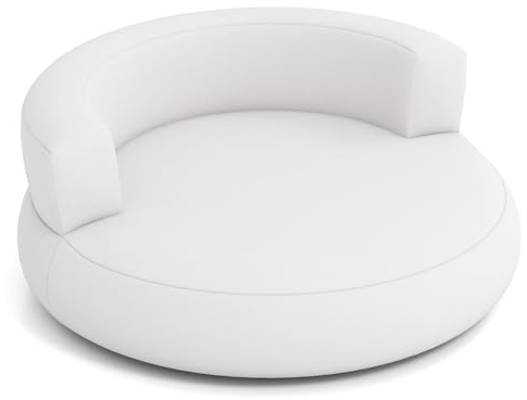 COSTWAY Sofá Hinchable XL, 160 x 164 x 61,5 cm, Sofá Cama Redonda Inflable con Funda Desmontable, Zona Espaciosa y Reposabrazos Amplios, Sillón Hinchable para Salón, Dormitorio, Oficina (Blanco)