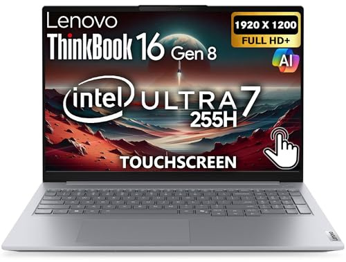 Lenovo ThinkBook 16 Gen 8 AI Business Laptop, 16” Touchscreen FHD+, Intel Ultra 7 255H, 32GB DDR5, 1TB NVMe, WiFi 6E + BT, HDMI, Fingerprint Reader, Backlit Keyboard, FHD Webcam, Win 11 Pro