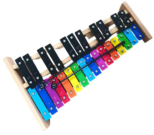 27 noter glockenspiel xylofon med färgglada järnnycklar, orff slagverksinstrument för unga musiker, musikalisk pedagogisk leksak med klubba