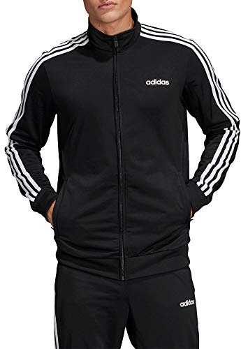 adidas herr träningsjacka Essentials 3-ränder svart/vit Small