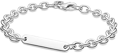 Pandora Icons Sterling silver link bracelet with engravable bar, 20
