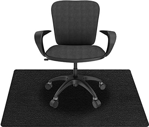 Ewolee Bodenschutzmatte, Bürostuhlunterlage für Laminat, Parkett, Fliesen und Hartböden, Teppich rutschfest für schützen Ihren Boden vor Kratzern (Schwarz, 140CM× 90CM)