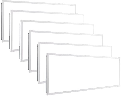 hykolity LED 2x4 Flat Panel Light,Drop Ceiling Lights Fixture 30/40/50W 5000K Recessed Back-Lit,5500LM Lay in Fixture for Office, 0-10V Dimmable, 3-Lamp F32T8 Fixture Replacement,6 Pack