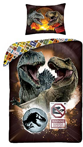 Halantex Jurassic World Bettwäsche, 140x200cm + 70x90cm, 100% Baumwolle