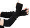 AWOCAN Lange fingerlose Handschuhe Weiche Winter Warme Handschuhe Winter Knit Armstulpen Daumenloch Handschuhe Gestrickt Warm Weben Handschuhe (Schwarz)