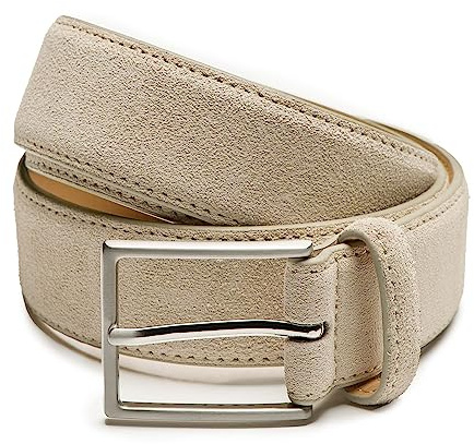 Riemen & Co DTCH.FIT Herrengürtel Bobby - Wildleder - Beige - Breite: 3,5 cm - 105 cm