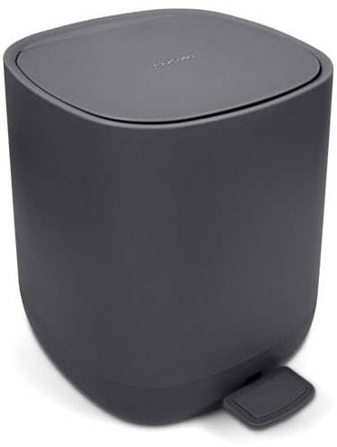 YourCasa Mülleimer Bad [5L] - Elegantes Design - Badezimmer Mülleimer Klein Kosmetikeimer Bad Mülleimer mit Deckel und Softclose - Abfalleimer Bad, Toilette - herausnehmbaren Inneneimer (Anthrazit)