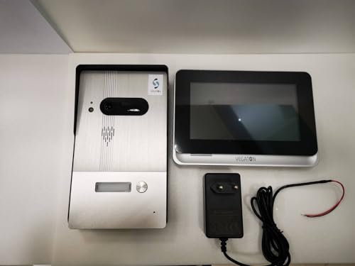 VEGATON Visiophone Connecté Filaire 4 Fils, Interphone Vidéo avec Écran 7, Portier Vidéo pour Une Famille, Platine de Rue, Sonnette Vidéo, Changement de Voix, Audio Bidirectionnel, Vision Nocturne