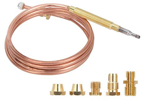 Segutage gasspis universellt termoelement, ersättningskit till öppen spis, 900 mm/35,4 tum, M6 x 0,75 huvudstorlek med muttrar för gasugn, brandgrop, vattenvärmare, induktionsspis värmeanordning