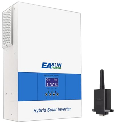 POWLAND 6200W Hybrid Wechselrichter 48V, Netzunabhängiger Reiner Sinus-Wechselrichter, DC zu AC 230V, Maximale PV 60-500VDC, für Blei- und Lithium-Batterien, Mit WiFi-Modul (Einzelne Version)