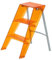 Acryl Trittleiter 3 Stufen Klappbar, Leiter 3 Stufen mit Rutschfester Plattform for Erwachsene Kinder, Klappbare Leicht Tragbar Stufenleiter Trittleiter Hocker Stuhl for Zuhause Büro(Orange)