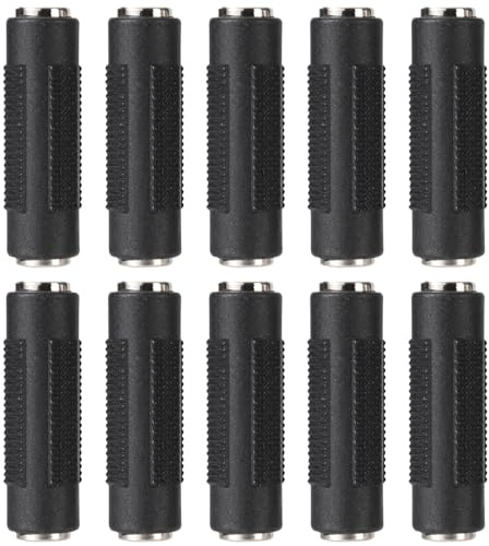 Greluma 10 St 3,5 mm TRS stereo hona till hona koppling, TS Mono 1/8 uttag till uttag adapterkontakter