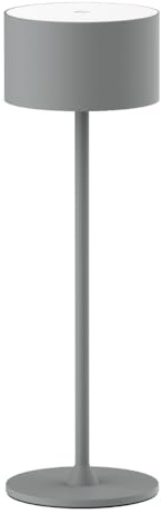 ENOVALITE LED Akku Tischlampe kabellos mit Touch, Dimmbar, Warmweiß Neutralweiß Kaltweiß einstellbar - IP44 Tischleuchte Outdoor wiederaufladbar, Nachttischlampe, Leselampe, grau