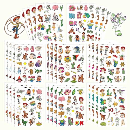 Toy Inspired Stickers, Scrapbooking, 32 Different Sheets, Teacher Reward Stickers Prizes, Toy Inspired Themed Birthday Party Favors Supplies,Recommended Age 18 (Style A)